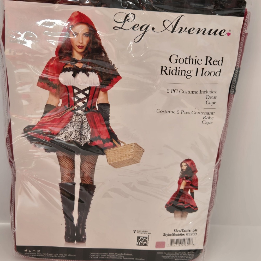 Leg Avenue Gothic Lil' Red Riding Hood Womens Size L Costume Sexy Cosplay New